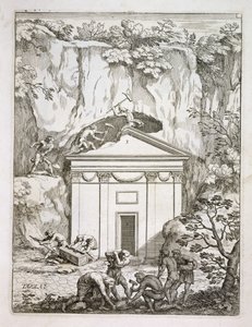 Fouille de la tombe de Quintus Nasonius Ambrosius dans les années 1670, de 